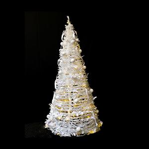 Pop-up kerstboom met witte decoratie 300cm